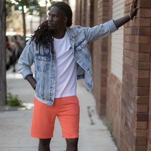 Zara Orange Men's Activewear Knit Jogger Shorts